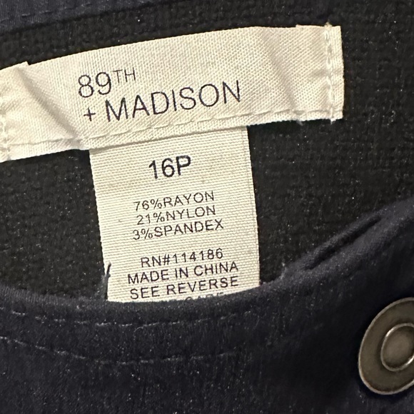 89th and Madison navy, tan,‎ burgundy pants size 16P 12 12P 16 10 - Picture 8 of 16